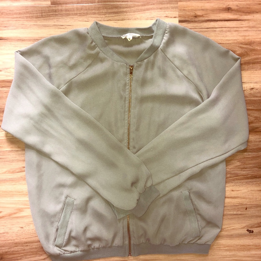Olive green dressy zip up